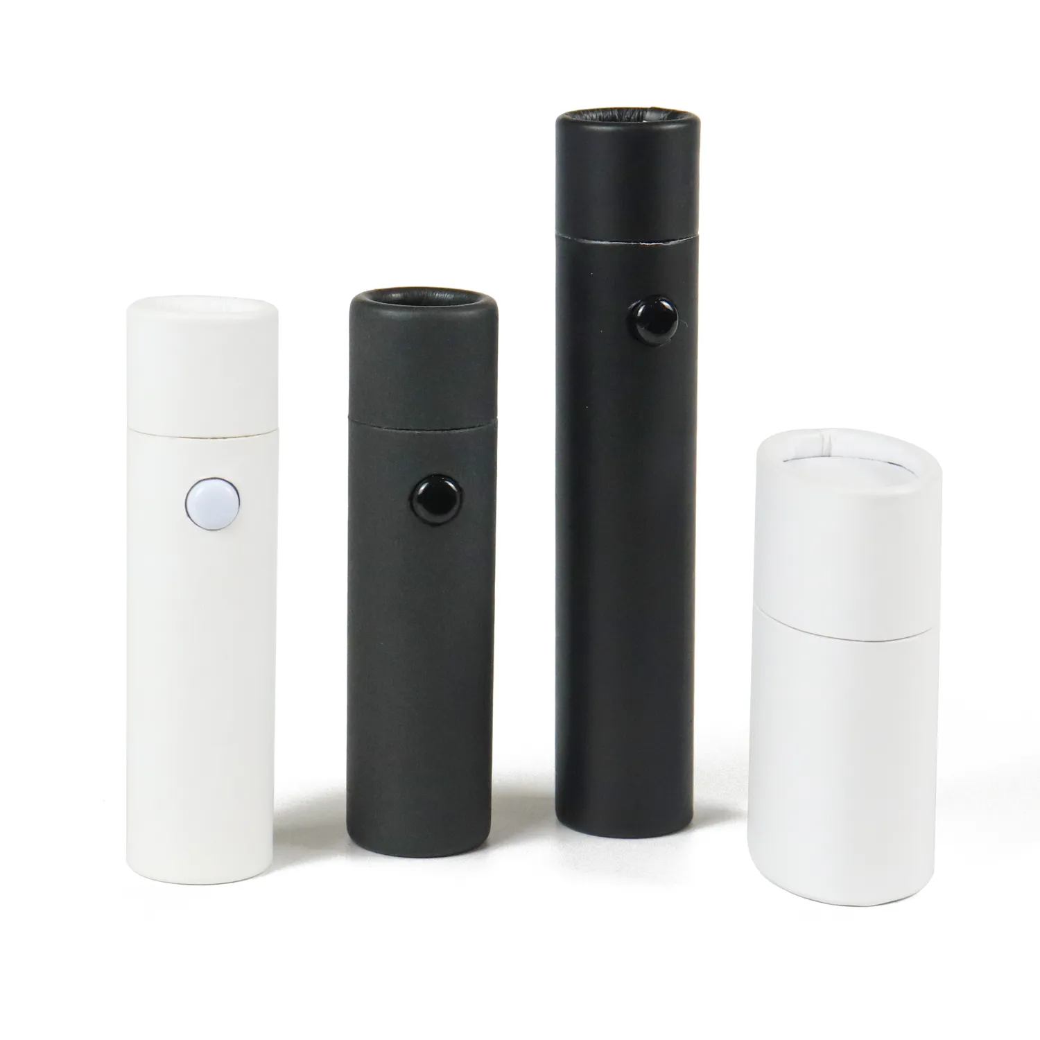 Custom Matte Cylinder E-cigarette Packaging Tubes – Snap Button Closure Round Paper Vape Pen Packaging