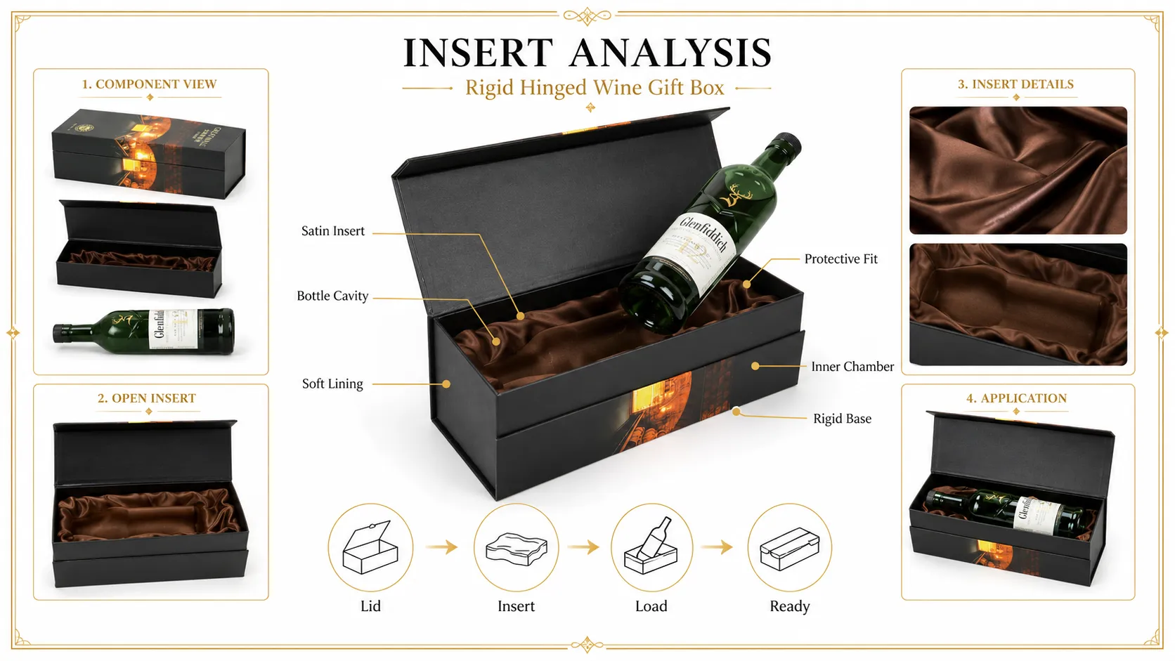 Luxury Long Rigid Magnetic Closure Boxes – Magnetic Flip Lid Wine Gift Boxes For Single Whiskey & Liquor Bottles-lining