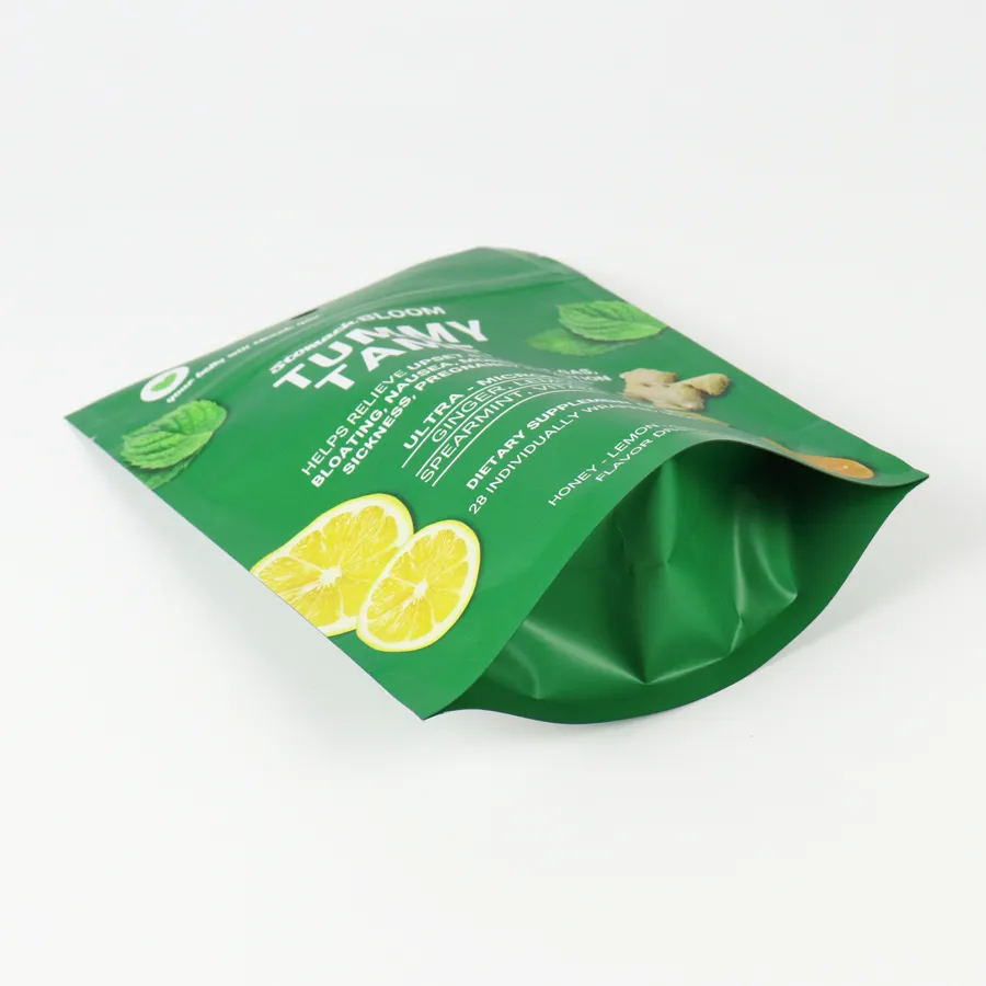 Custom Digital Printed Stand Up Zipper Candy Packaging Pouches – Food-Grade Resealable Hang Hole Bags For Fruit Candy & Supplement Drops