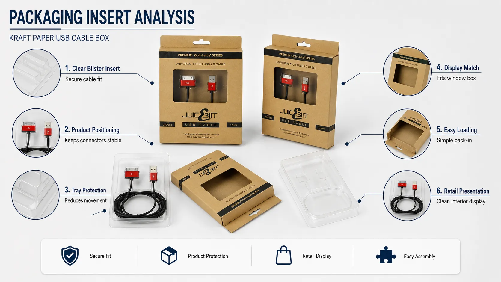 Custom Kraft Window Box Packaging – Hanging Display Cardboard Boxes For USB Charging Cables-Lining