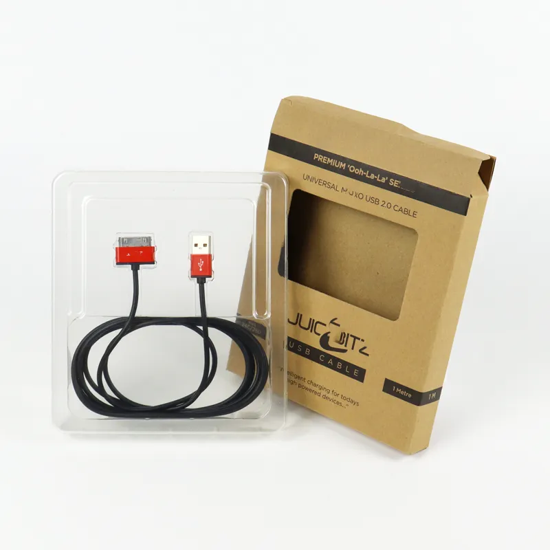 Custom Kraft Window Box Packaging – Hanging Display Cardboard Boxes For USB Charging Cables