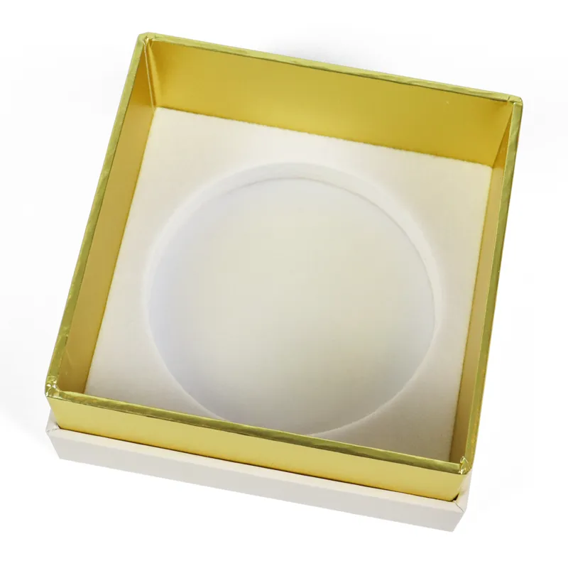 Premium Matte White Rigid Candle Boxes with Gold Foil Interior(2)