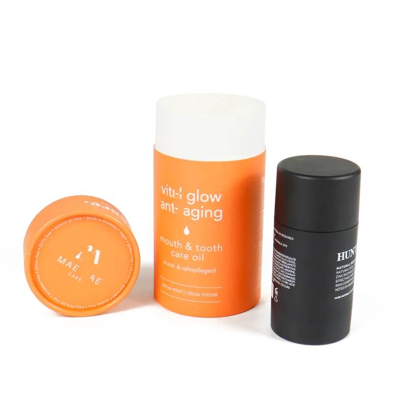 Custom Matte Paper Cylinder Box – Recyclable Round Tube Cylinder Box For Skincare & Oral Care Oil