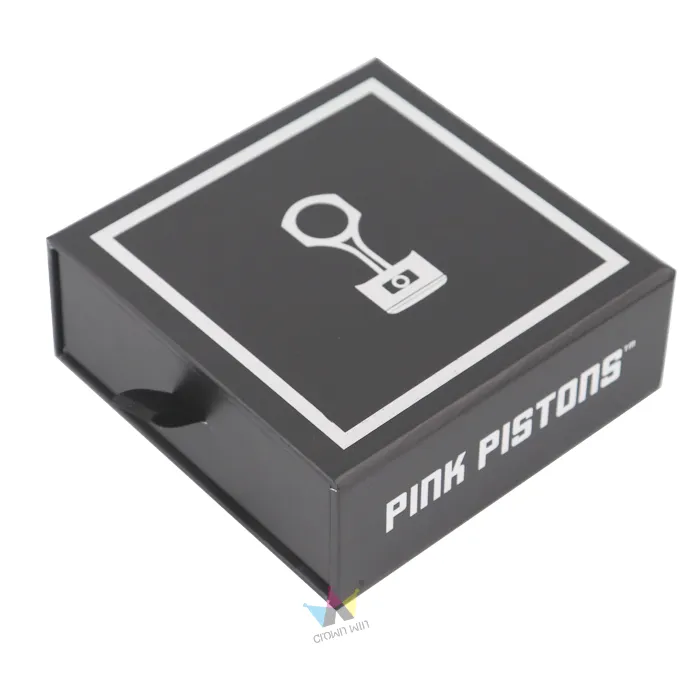 Custom Square Matte Black Rigid Drawer Boxes – Slide Out Drawer Gift Boxes With Ribbon Pull & Protective Foam Insert
