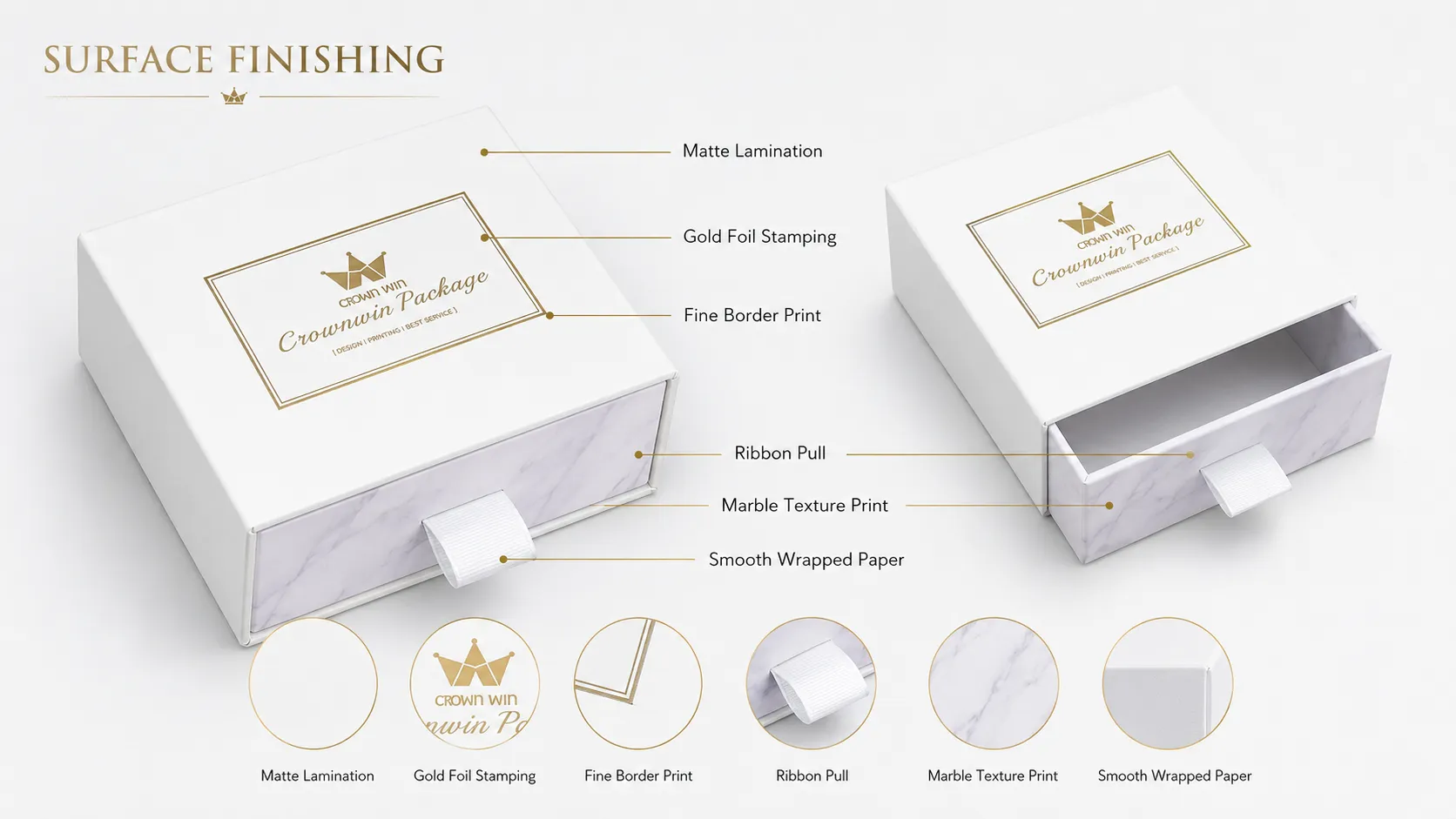 White Marble Print Rigid Slide Drawer Box – Velvet Lined Jewelry Drawer Box For Engagement Ring & Wedding Band Packaging-White Marble Print Rigid Slide Drawer Box – Velvet Lined Jewelry Drawer Box For Engagement Ring & Wedding Band Packaging-Process