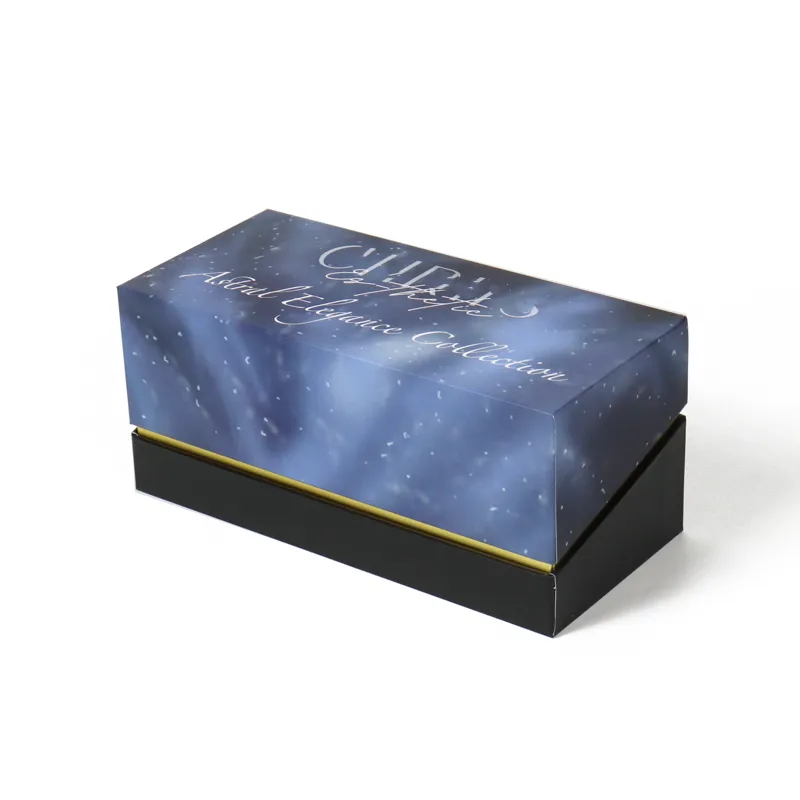 Slanted shot book-style hinged magnetic lid rigid box, premium packaging for nail polish cosmetic gift sets