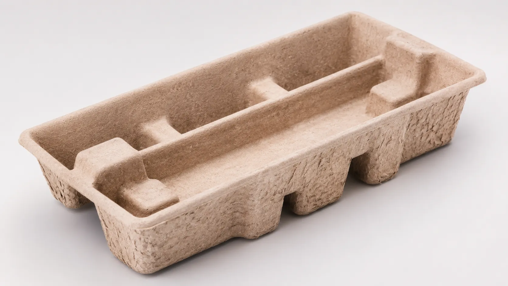 Eco biodegradable molded pulp insert tray for sustainable natural cosmetic and perfume packaging boxes