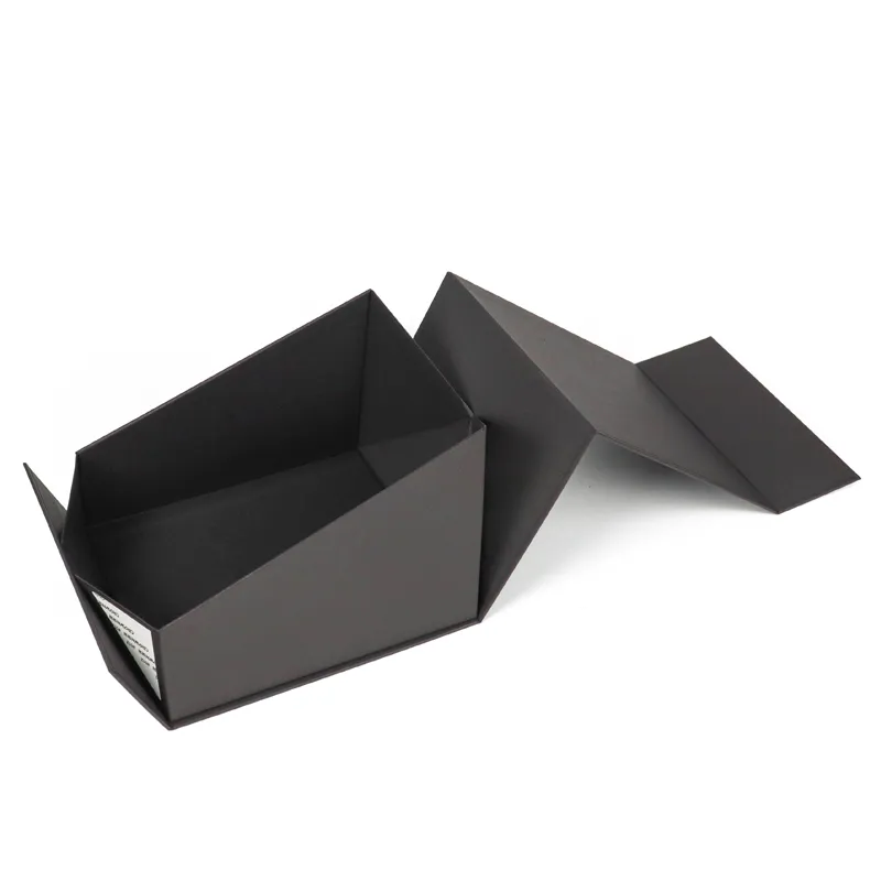 Half folded self-locking triangle corner structure of blank black one piece folding box flat sheet packaging