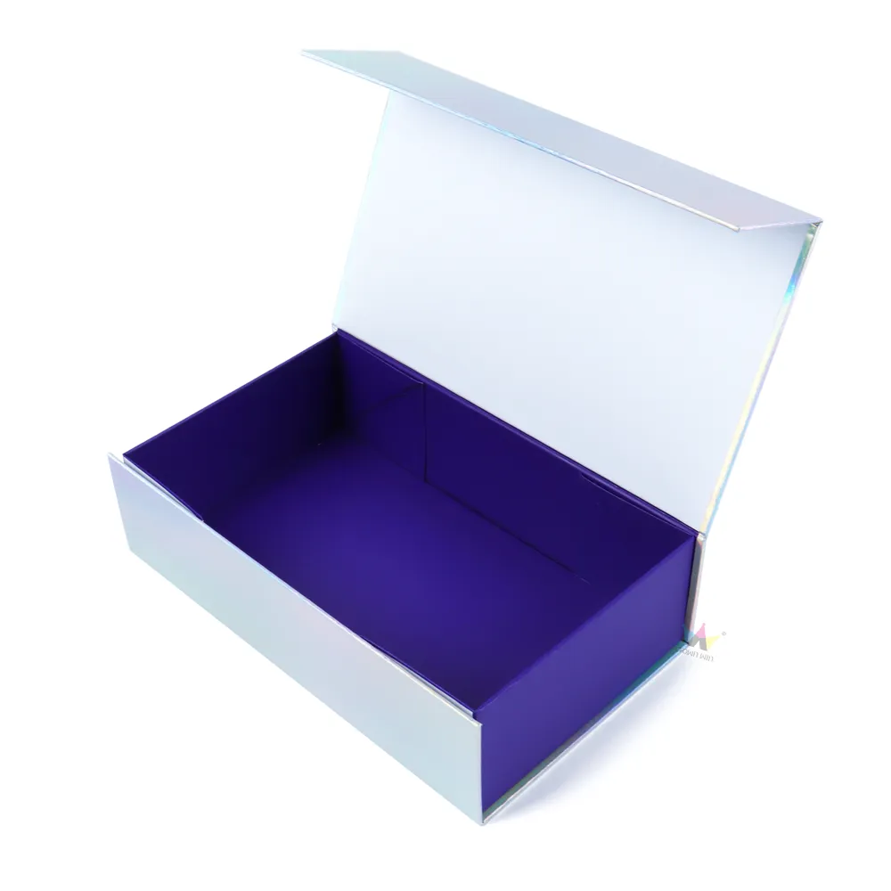 Fully flattened collapsible one-piece folding box displaying flat shipping foldable structure without assembly