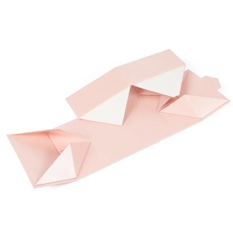 Half assembled collapsible double door box, flat-pack swing door gift packaging for cosmetics