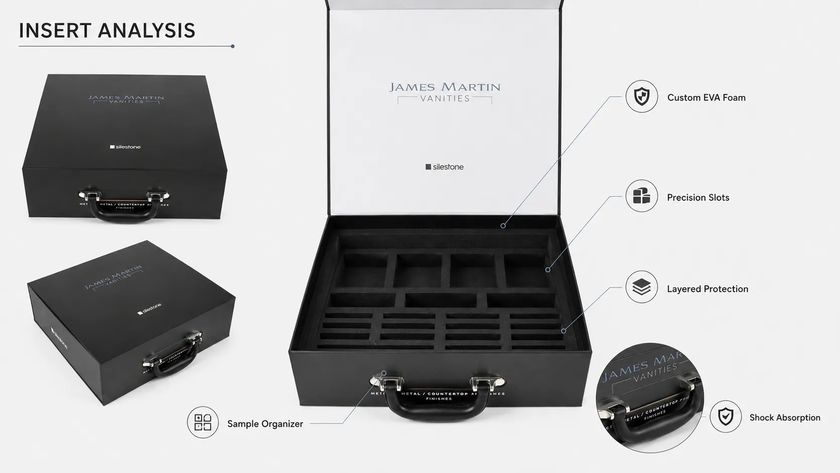 Matte Black Rigid Flip Lid Magnetic Closure Boxes – PU Leather Carry Handle Magnetic Closure Boxes-lining