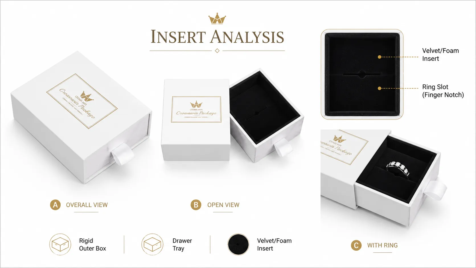 White Marble Print Rigid Slide Drawer Box – Velvet Lined Jewelry Drawer Box For Engagement Ring & Wedding Band Packaging-White Marble Print Rigid Slide Drawer Box – Velvet Lined Jewelry Drawer Box For Engagement Ring & Wedding Band Packaging-lining