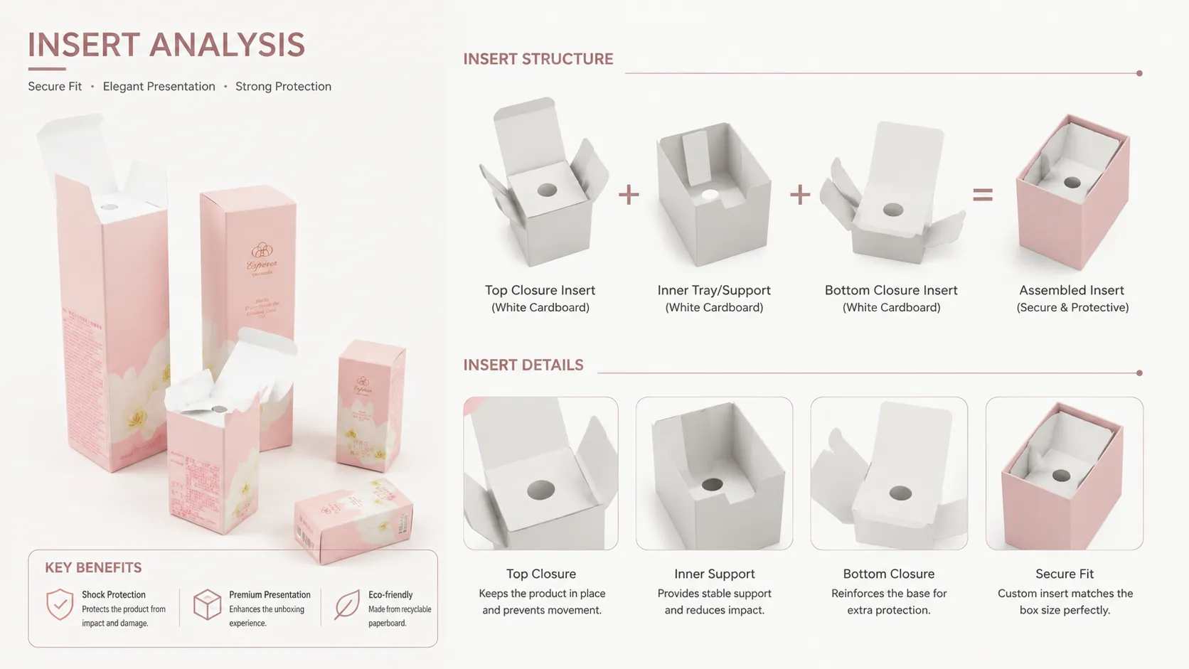 Custom Floral Rose Gold Foil Tuck Folding Cartons – Recyclable Cosmetic Skincare Carton Boxes For Facial Serum & Orchid Oil-lining