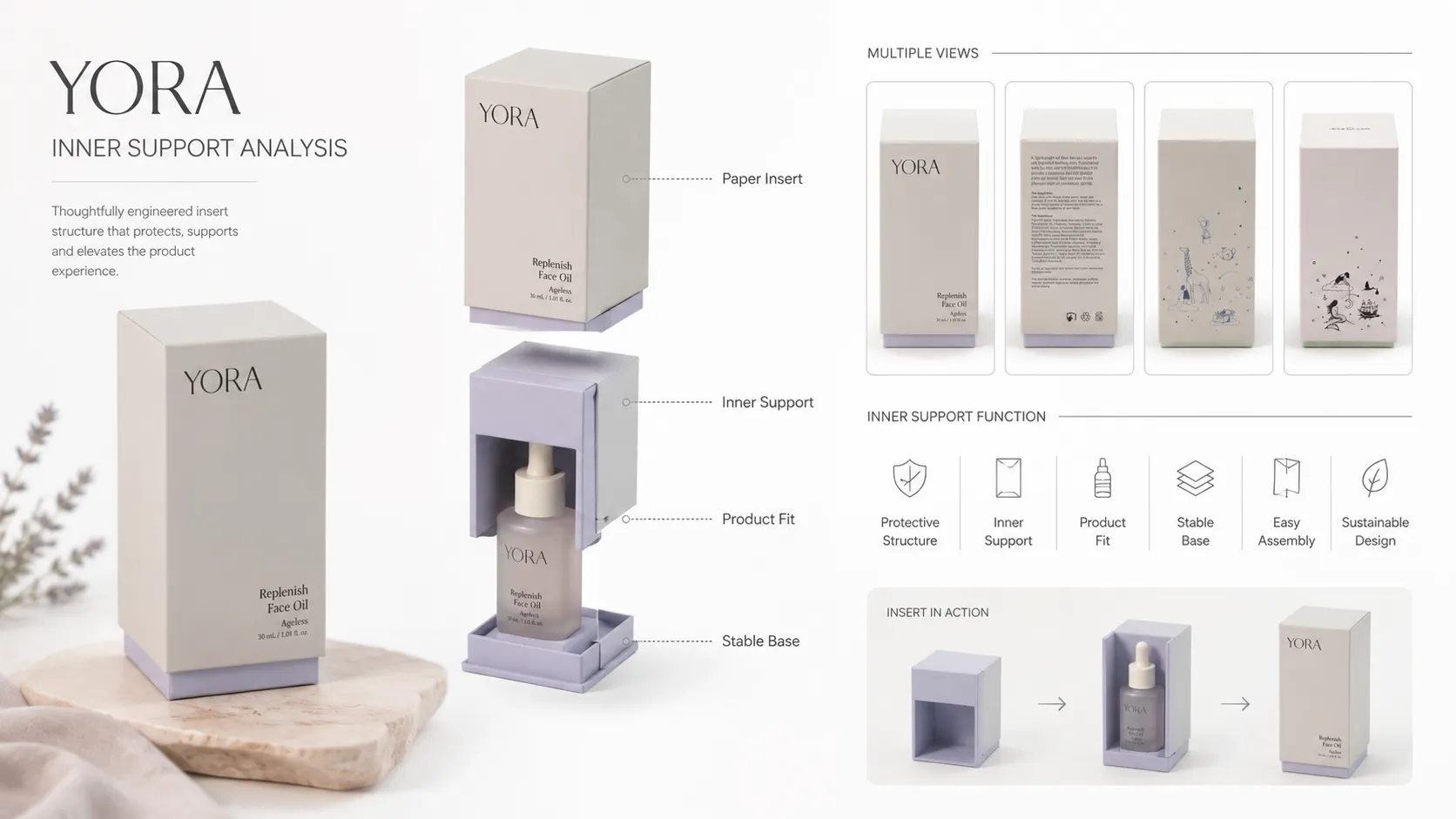 Two-Piece Sleeve Base Skincare Packaging Boxes – Minimalist Matte Pastel Rigid Cosmetic Boxes with Full Custom CMYK Printing for Face Oil, Serum & Essential Oil Bottles-lining