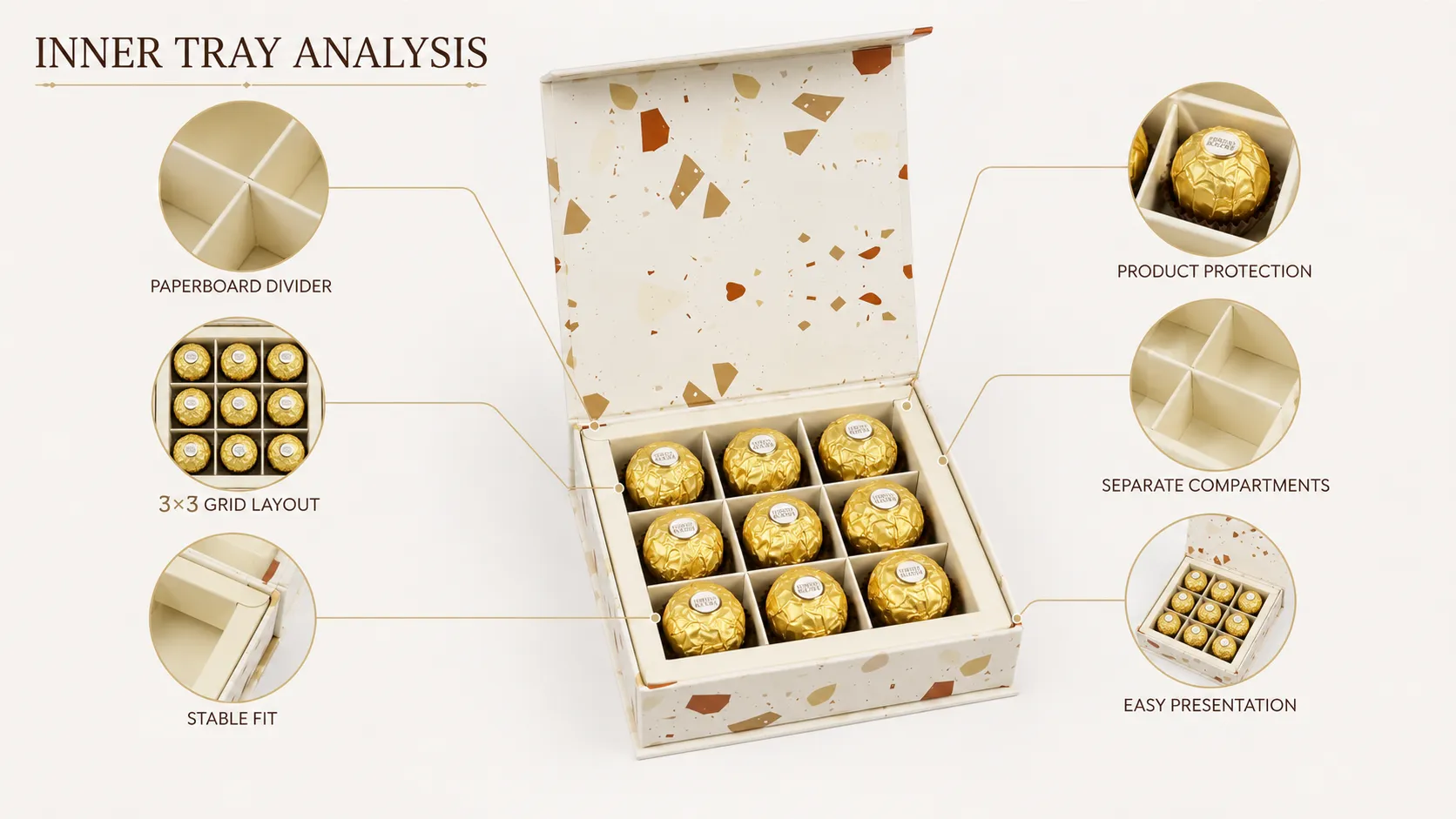 Multi-Pattern Printed Square Rigid Magnetic Box – For Truffle Candy & Wedding Favors-lining