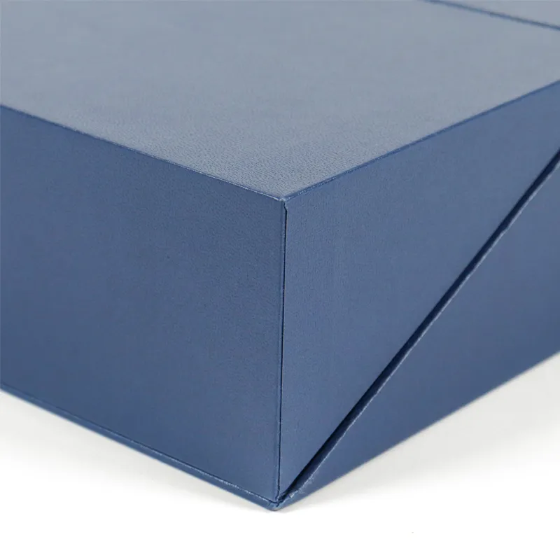 Clean neat folded corner craft of soft touch matte rigid magnetic double door gift box