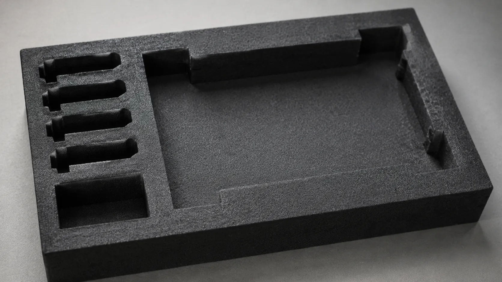 Multi-slot custom EVA foam insert blank tray for multi-piece cosmetic perfume gift set packaging