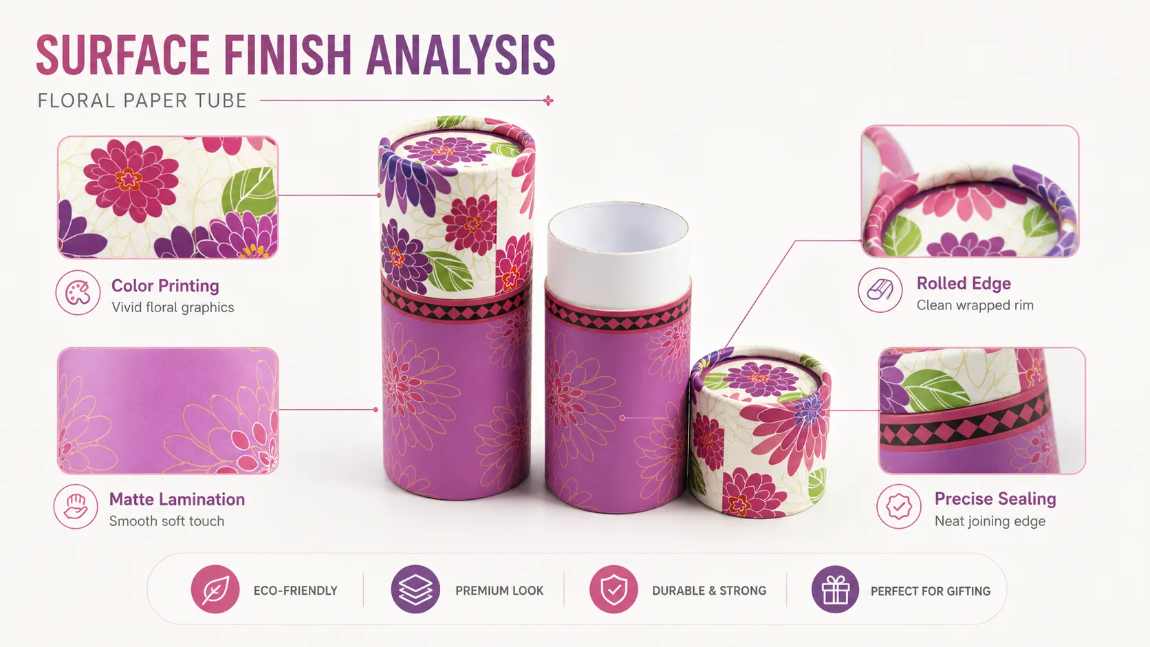 Cylinder Boxes – Floral Printed Round Paper Tube Box with Removable Lid for Cosmetics, Tea & Small Gift Products-process