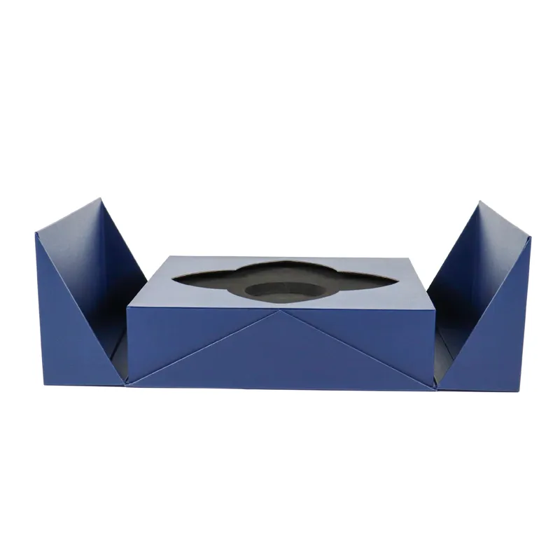 Full open dual side panels foldable rigid double door box with custom protective foam insert