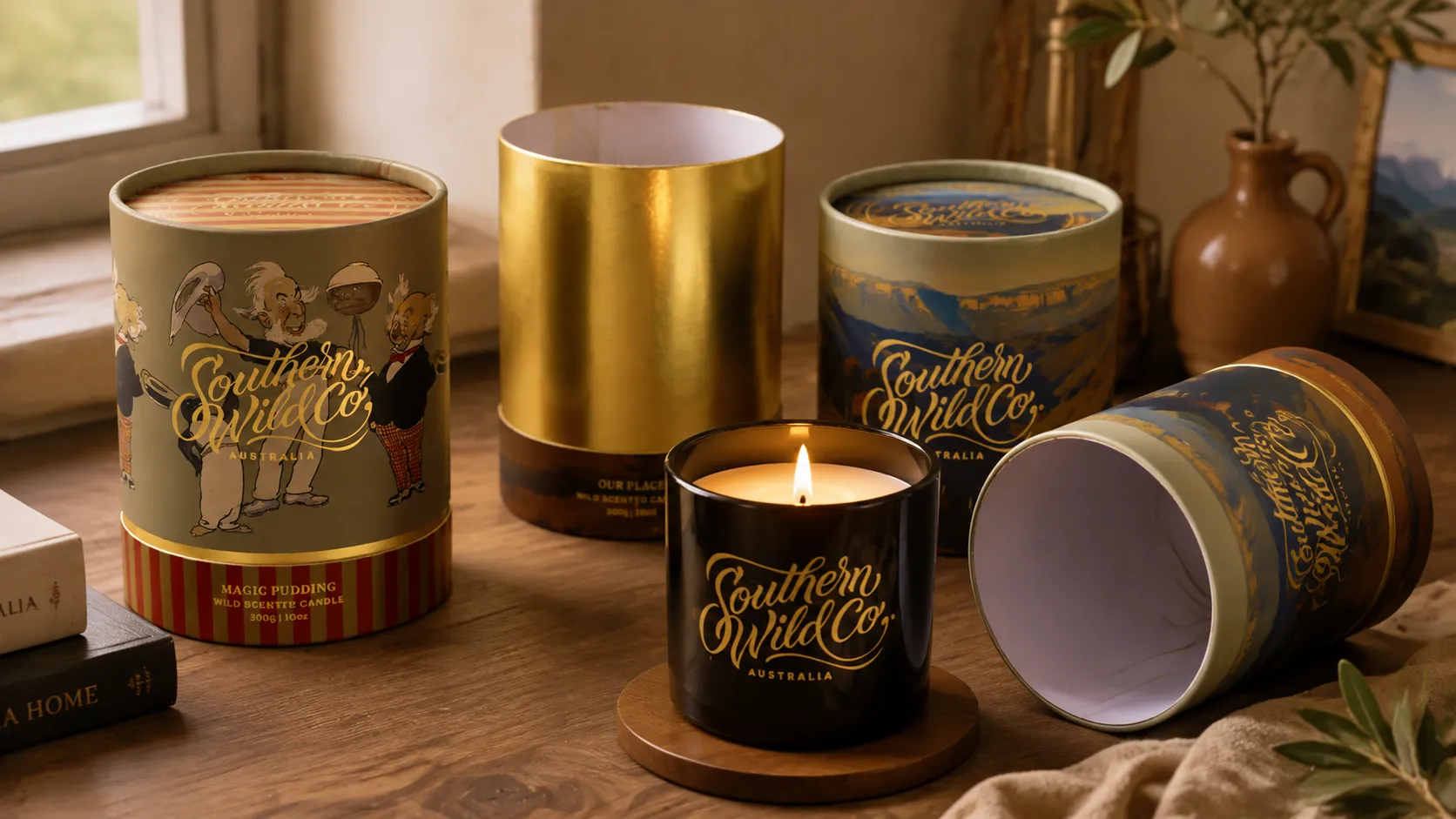 Custom Vintage Printed Paper Tube Candle Boxes, Luxury Round Cylinder Packaging for Scented Candles-Application Scenarios