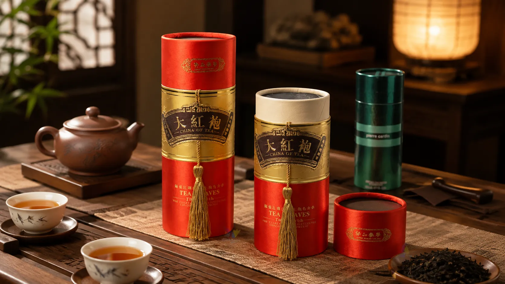 Custom Cylinder Tea Packaging Tube Boxes, Luxury Satin Fabric Round Tea Gift Canister with Tassel Decoration-Application Scenarios