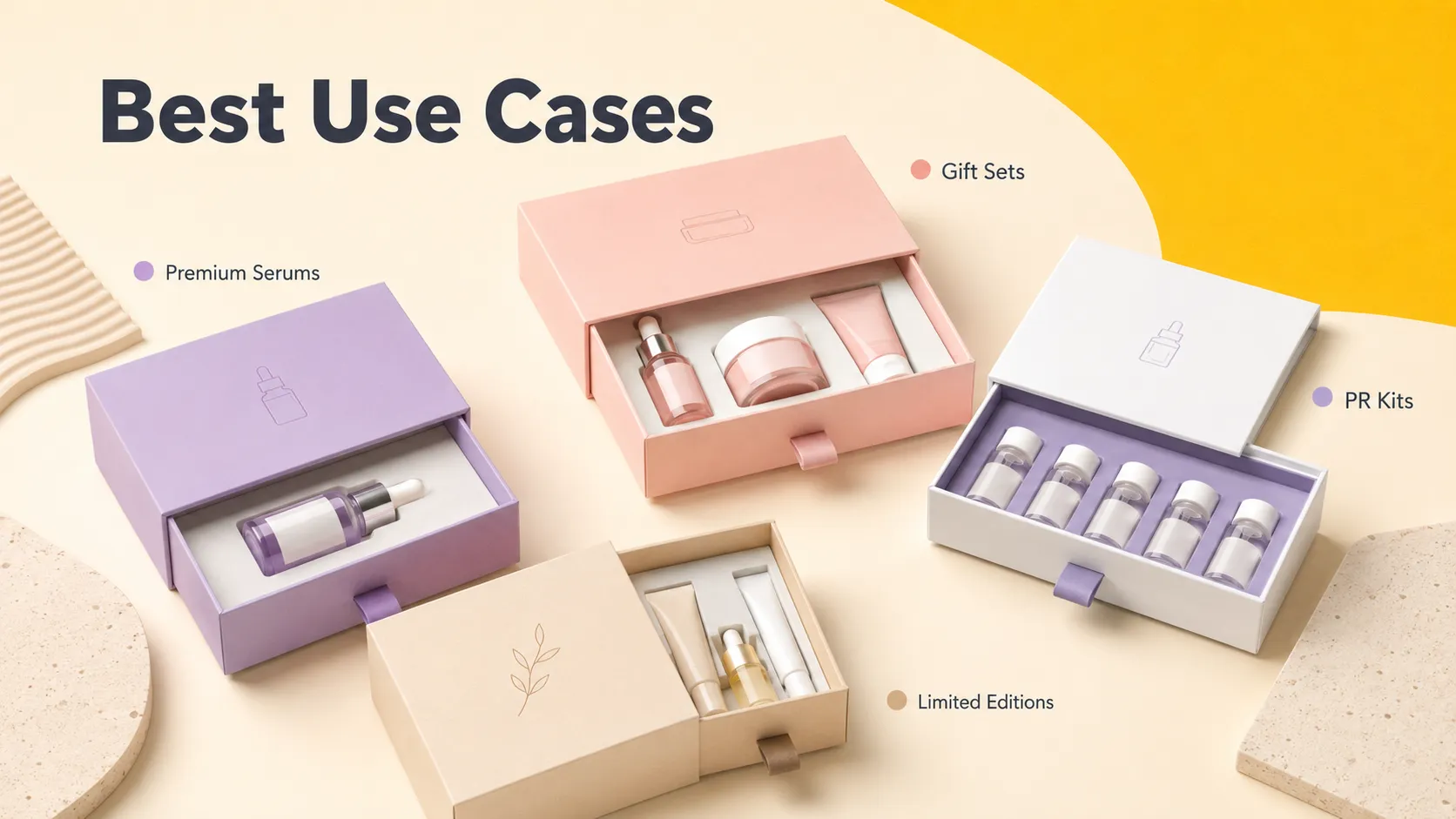 Best use cases for custom skincare drawer boxes: gift sets, serums, PR kits and limited‑edition collections