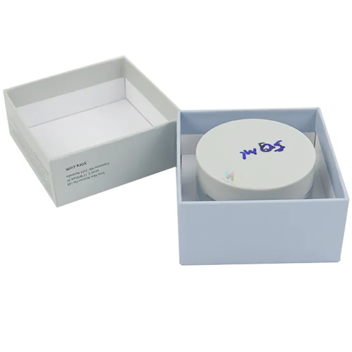 Custom die‑cut paper insert skincare packaging rigid box for single round cosmetic jar