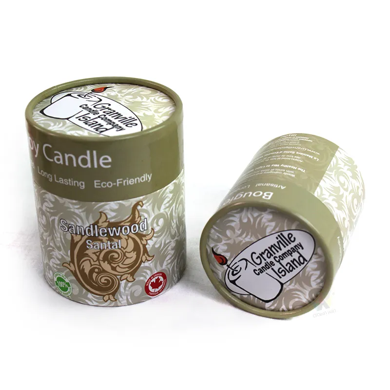Custom eco‑friendly paper tube candle boxes, round cylinder packaging for soy scented candles