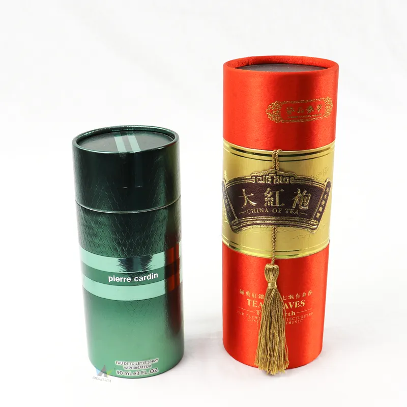 Custom cylinder tea packaging tube canisters for tea brand retail gift packaging