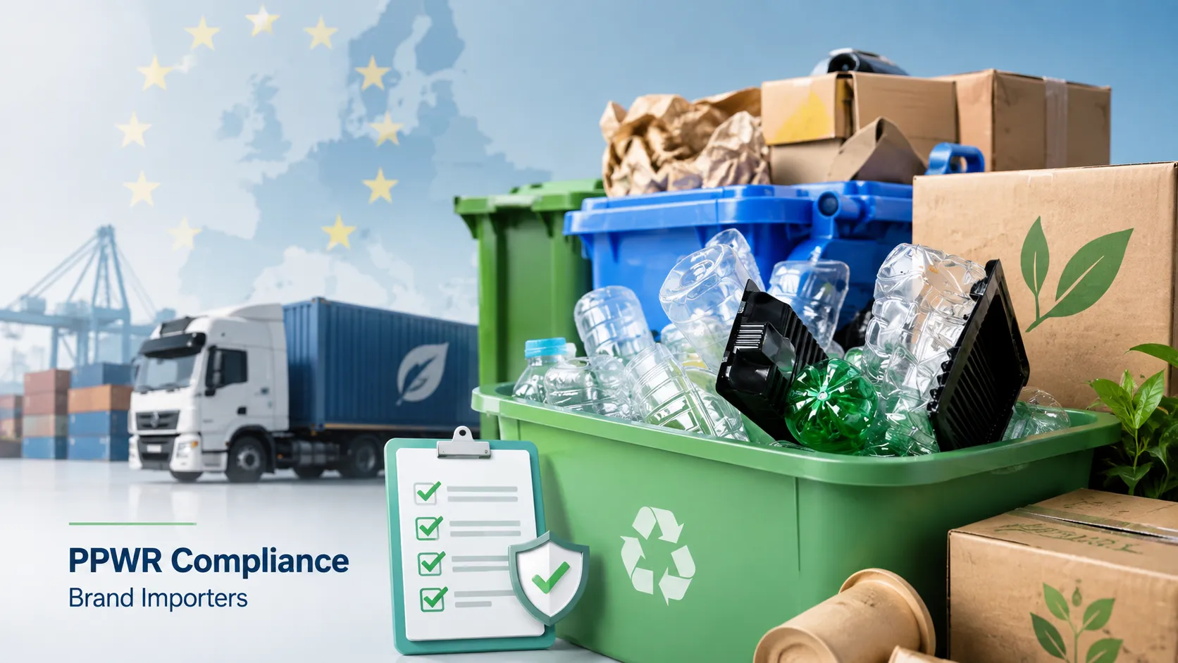 PPWR compliance checklist for EU export brands, logistics shipping and recyclable paper packaging for EU market import