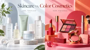 Functional skincare packaging and bold expressive makeup packaging display, custom printed cosmetic paper boxes for beauty brand sourcing