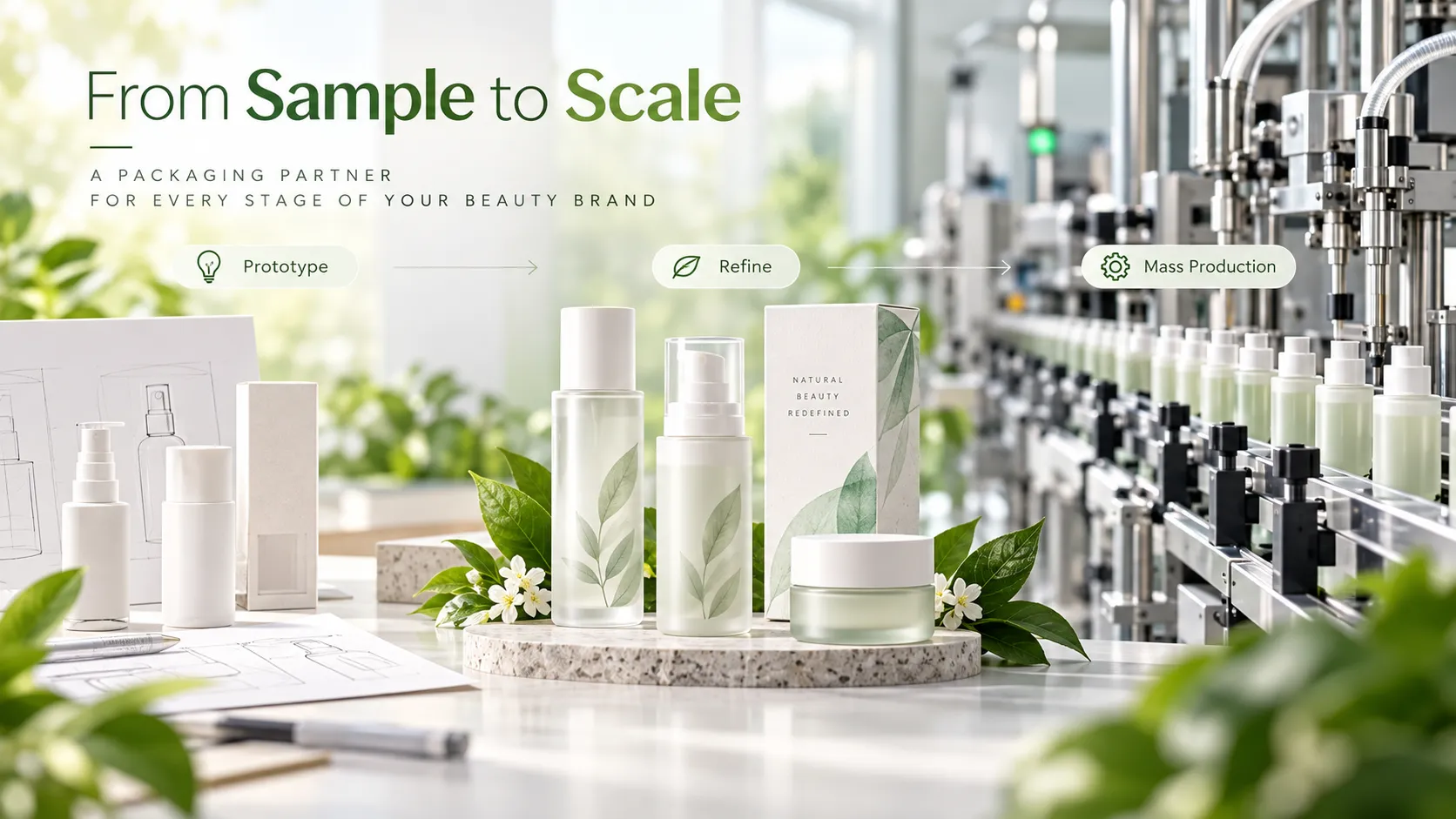prototype sample to mass production workflow for custom cosmetic paper packaging for beauty brand packaging sourcing