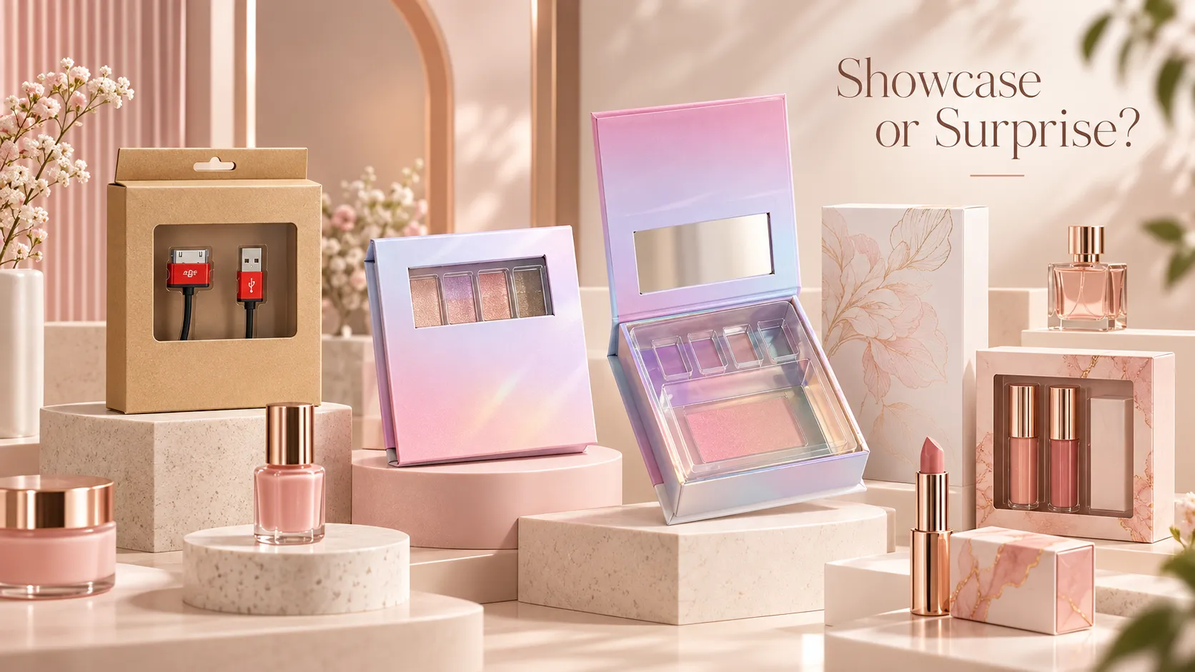 Window boxes vs closed boxes beauty packaging showcase or surprise, custom cosmetic paper boxes from Crown Win Packaging