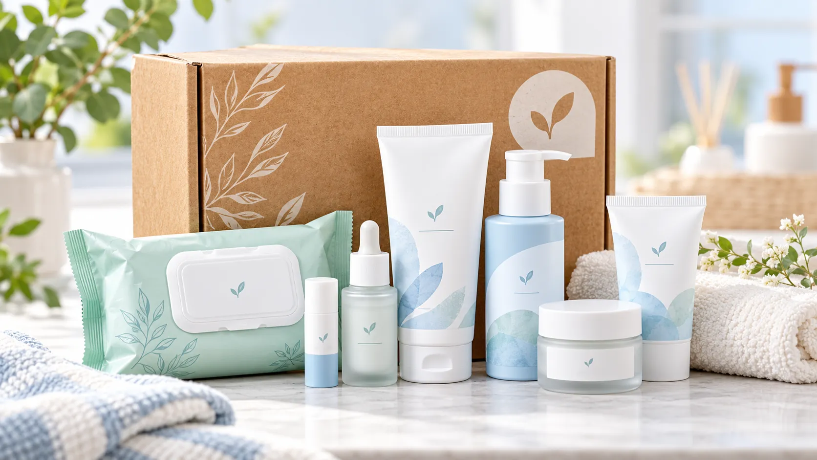 Empaques de papel ecológicos para productos de cuidado de la piel delicados; caja de papel kraft impresa que cumple con la normativa REACH, para sueros, cremas y productos para el cuidado facial