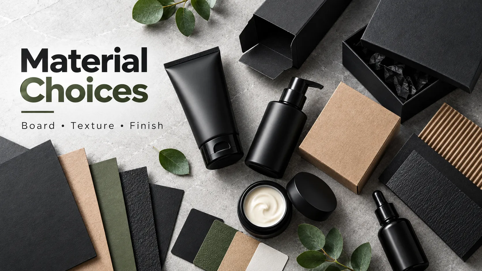Estructuras de empaque para productos de aseo personal masculino, incluyendo cajas rígidas, cajas plegables, envases para el cuidado de la piel y una navaja de afeitar.