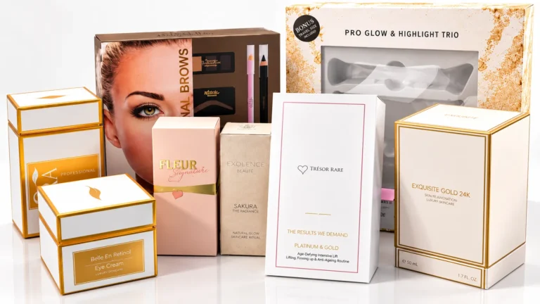 Custom skincare product cartons in assorted box styles for e-commerce orders