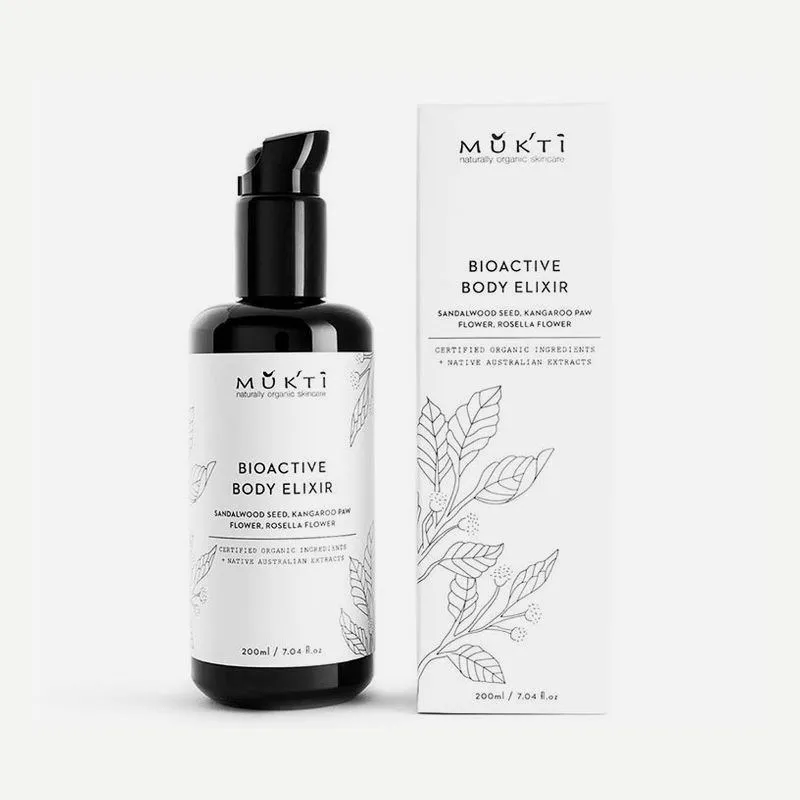 Skincare serum bottle beside its printed carton